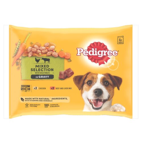 Pedigree Chicken & Beef Variety Dog Food 4 Pack (100 g)