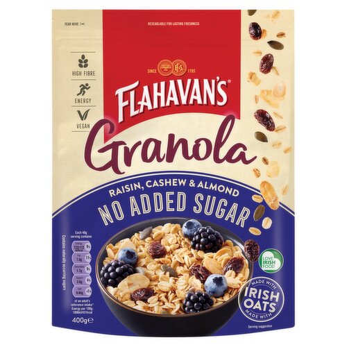 Flahavans No Added Sugar Raisin, Cashew & Almond Granola (400 g)