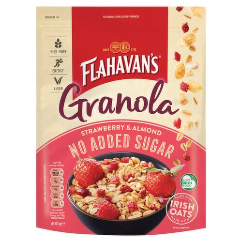 Flahavans No Added Sugar Strawberry & Almond Granola (400 g)