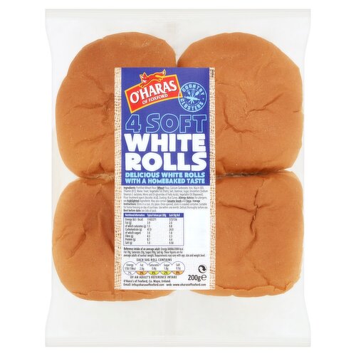 O'Haras Of Foxford 4 Pack White Rolls (50 g)