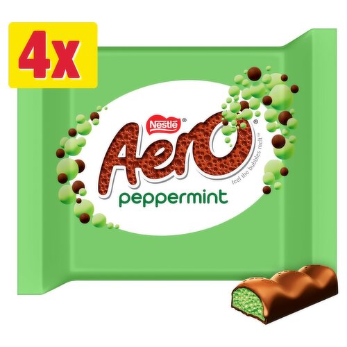 Nestle Aero Delightful Peppermint Chocolate Bar 4 Pack (27 g)