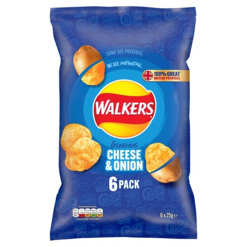 Walkers Cheese & Onion 6 Pack (25 g)