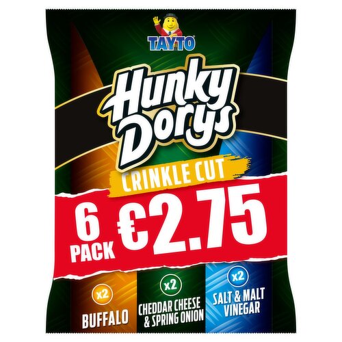 Tayto Hunky Dorys Crinkle Cut Assorted Crisps 6 Pack (25 g)