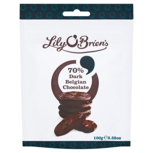 Lily O'Brien's 70% Dark Belgian Chocolate Bag (100 g)