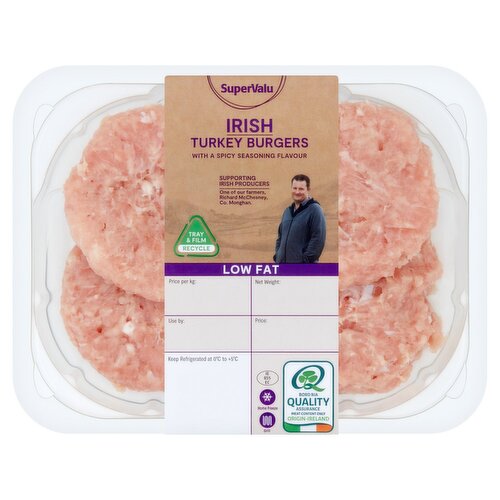 SuperValu Fresh Irish Turkey Burgers 4 Pack (380 g)