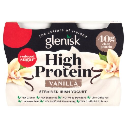 Glenisk High Protein Vanilla Strained Irish Yogurt 4 Pack (105 g)