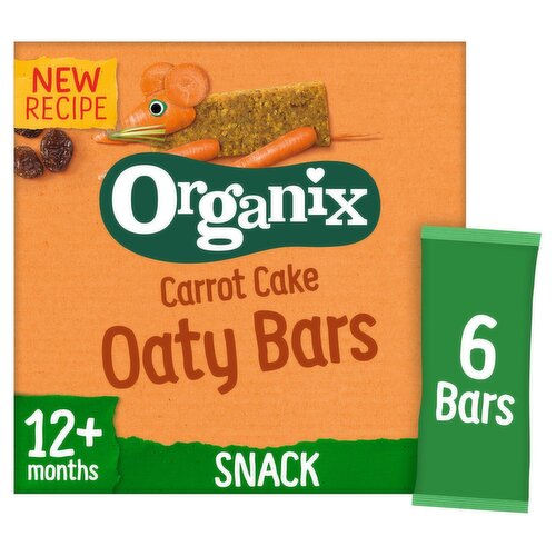 Organix Carrot Cake Soft Oaty Bar 12 Months 6 Pack (23 g)