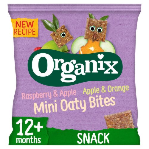 Organix Raspberry & Apple, Apple & Orange Mini Oaty Bites (110 g)