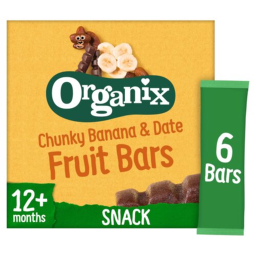 Organix Chunky Banana & Date Fruit Bars 12+ Months 6 Pack (102 g)