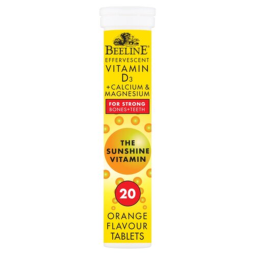 BeeLine Vitamin D3, Calcium & Magnesium Effervescent Tablets (20 Piece)