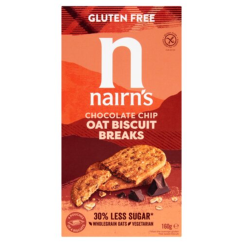 Nairns Gluten Free Chocolate Chip Oat Biscuit Breaks (160 g)