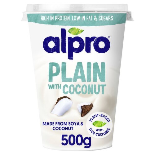 Alpro Plain with Coconut Soya Yogurt Alternative (500 g)