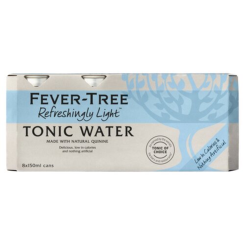 Fever-Tree Refreshingly Light Tonic Water Can 8 Pack (150 ml)