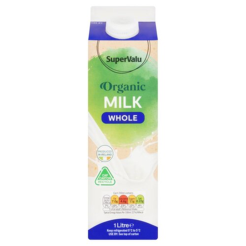 SuperValu Organic Whole Milk (1 L)