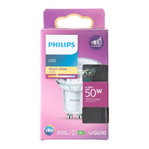 Philips LED 50W GU10 Warm White Light Bulb (1 Piece)