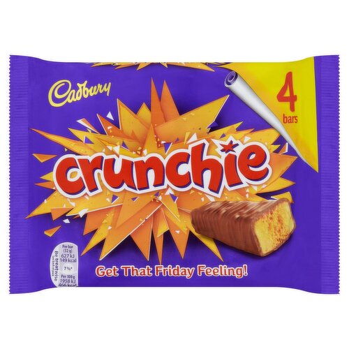 Cadbury Crunchie Chocolate Bars 4 Pack  (26.1 g)