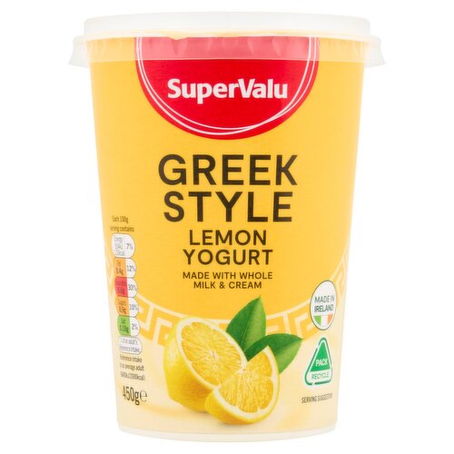 SuperValu Lemon Greek Style Yogurt (450 g)