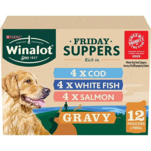 Winalot Friday Suppers Fish Chunks in Gravy Dog Food 12 Pack (100 g)