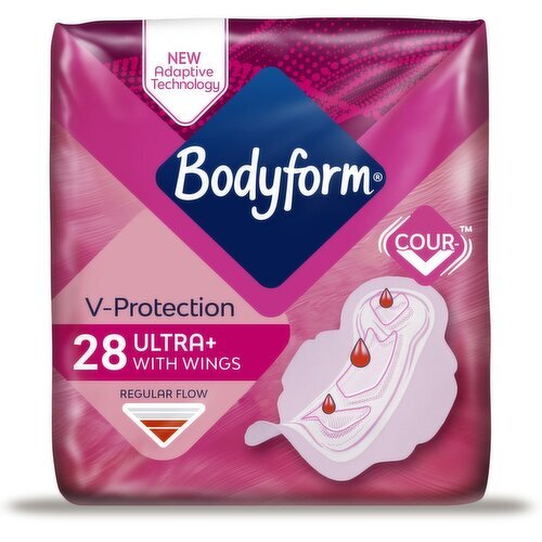 Bodyform Fresh Protect Ultra Long Sanitary Towels with Wings 24 Pack (28 Piece)