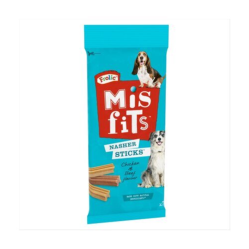 Misfits Nasher Sticks with Chicken & Beef Dog Treats 7 Pack (175 g)