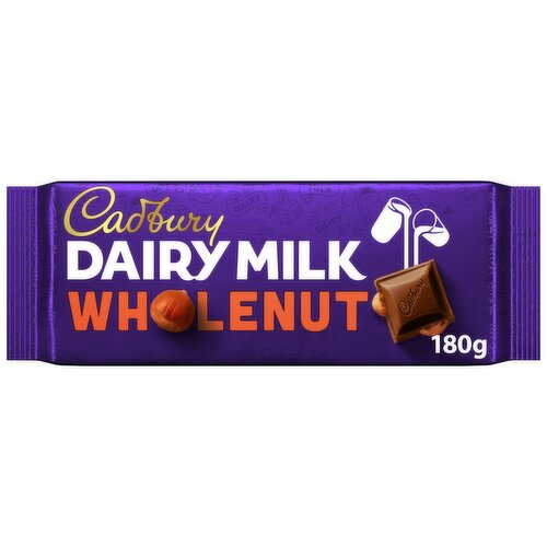 Cadbury Dairy Milk Wholenut Chocolate Bar (180 g)