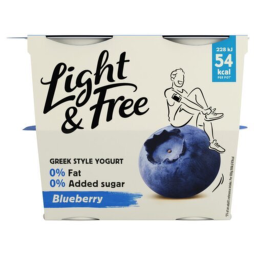 Danone Light & Free Blueberry Yogurt 4 Pack (115 g)