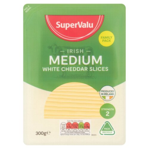 SuperValu Medium White Cheddar Slices (300 g)