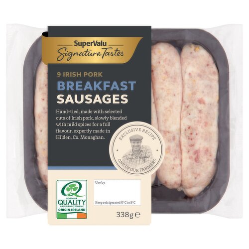 SuperValu Signature Tastes 9 Irish Pork Breakfast Sausages (338 g)