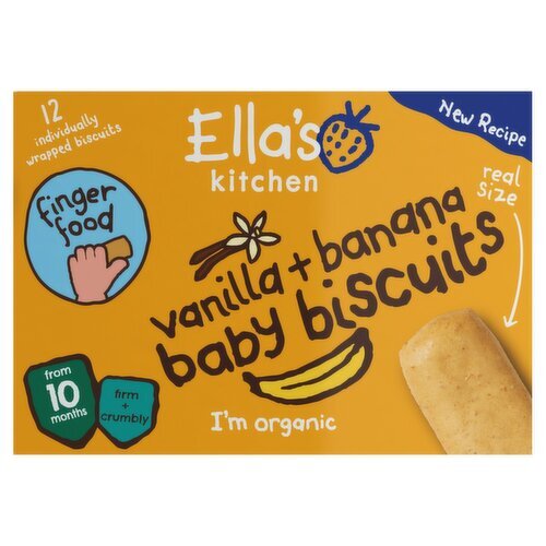 Ella's Kitchen Vanilla & Banana Baby Biscuits 10+ Months (108 g)