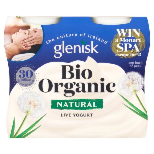 Glenisk Organic Bio Natural Yogurt 4 Pack (125 g)