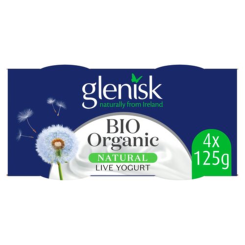 Glenisk Organic Bio Natural Yogurt 4 Pack (125 g)