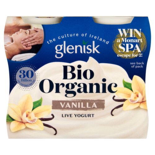 Glenisk Organic Bio Vanilla Yogurt 4 Pack (125 g)