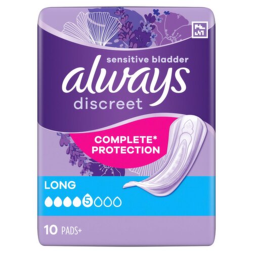 Always Discreet Incontinence Pads Long (10 Piece)