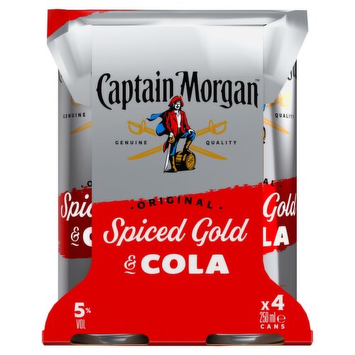 Captain Morgan & Cola Can 4 Pack (250 ml)