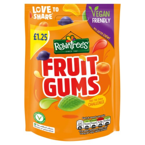 Rowntrees Fruit Gums Pouch (120 g)