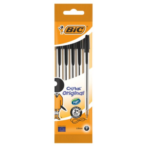 Bic Cristal Black Ballpoint Pen 5 Pack (1 Piece)