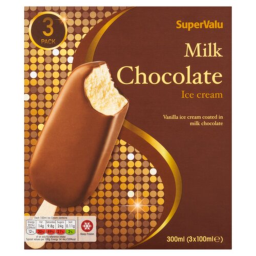 SuperValu Belgian Milk Chocolate Ice Cream 3 Pack (300 ml)