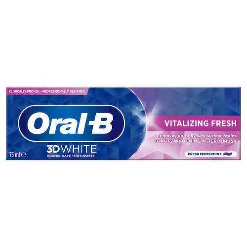 Oral-B 3D White Vitalizing Mint Whitening Toothpaste (75 ml)