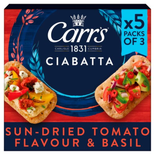 Carrs Ciabatta Sun-Dried Tomato and Basil Crackers (140 g)