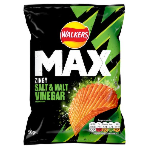 Walkers Max Zingy Salt & Vinegar Crisps (50 g)