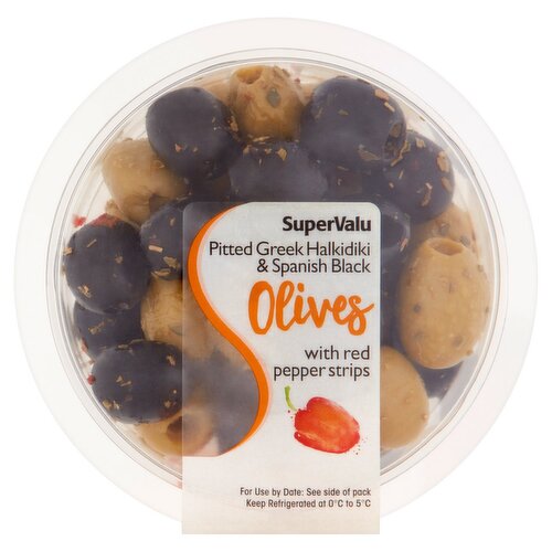 SuperValu Greek Halkidiki &SPANISH Black Olives (150 g)