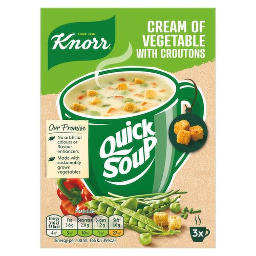 Knorr Quick Soup Cream of Vegetable with Croutons 3 Portions (51 g)