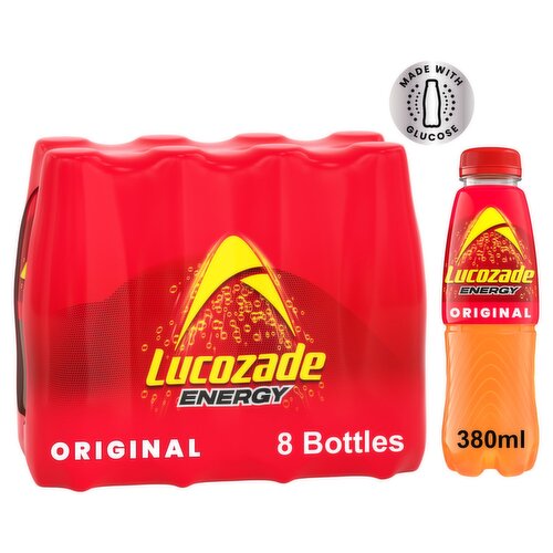 Lucozade Energy Original Bottle 8 Pack (380 ml)