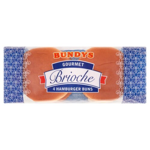 Bundys Brioche Hamburger Buns 4 Pack (320 g)