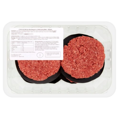 Rib Eye Burger Bulk So Gf (142 g)