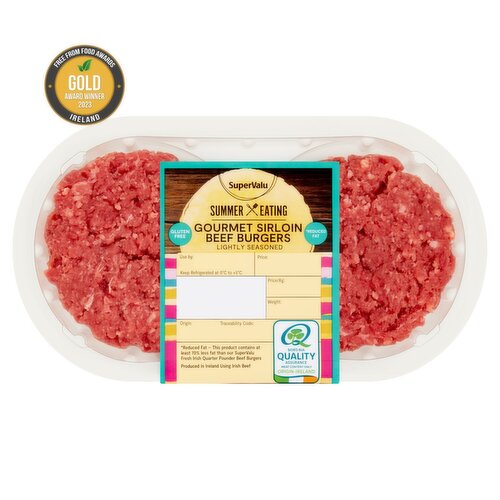 SuperValu Fresh Irish Gourmet Sirloin Beef Burgers 2 Pack (260 g)