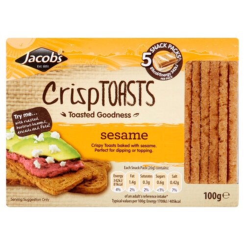 Jacob's Crisptoasts Sesame Crackers (100 g)