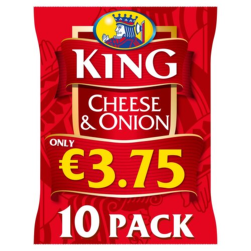 King Cheese & Onion Crisps 10 Pack (250 g)