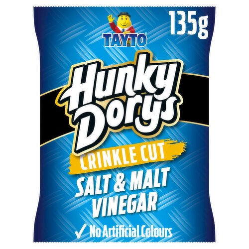 Tayto Hunky Dorys Crinkle Cut Salt & Malt Vinegar Crisps (135 g)