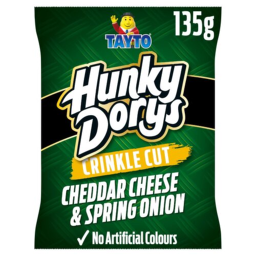 Tayto Hunky Dorys Crinkle Cut Cheddar Cheese & Spring Onion Crisps (135 g)